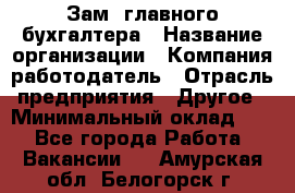 Зам. главного бухгалтера › Название организации ­ Компания-работодатель › Отрасль предприятия ­ Другое › Минимальный оклад ­ 1 - Все города Работа » Вакансии   . Амурская обл.,Белогорск г.